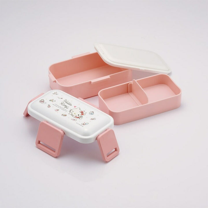 2-Tier Divided Antibacterial Lunch Box (600ml) - Hello Kitty Watercolor