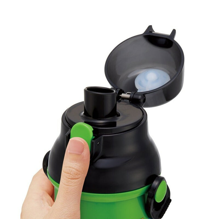 Antibacterial Flask Water Bottle with Carry Strap (480ml) - Minecraft