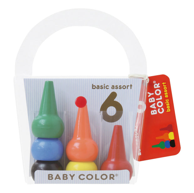 Aozora Baby Color Stackable Crayon 日本兒童無毒手指蠟筆 (6 Basic Colors)