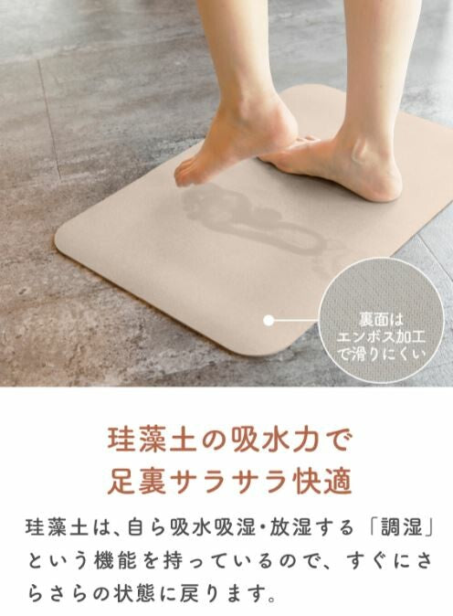 Flow Diatomaceous Earth Soft Bath Mat 抗菌軟珪藻土地墊