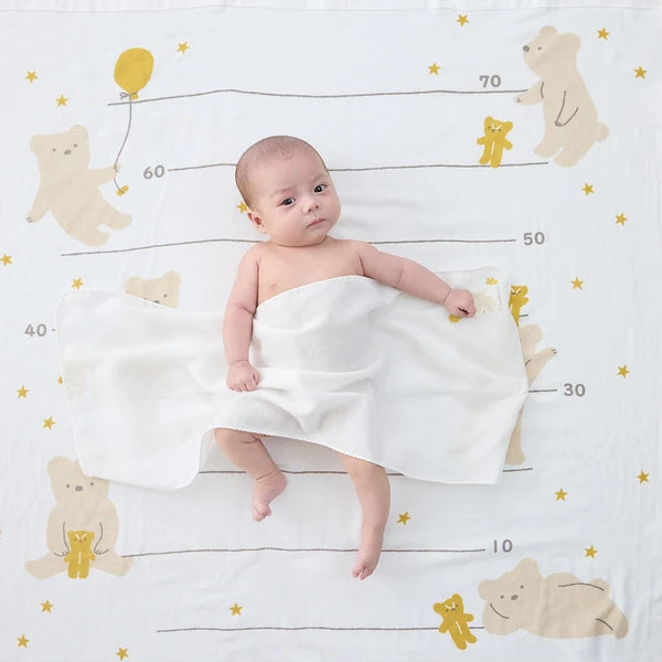 Baby Double Gauze Bath Bath Towel (Bear & Balloon)