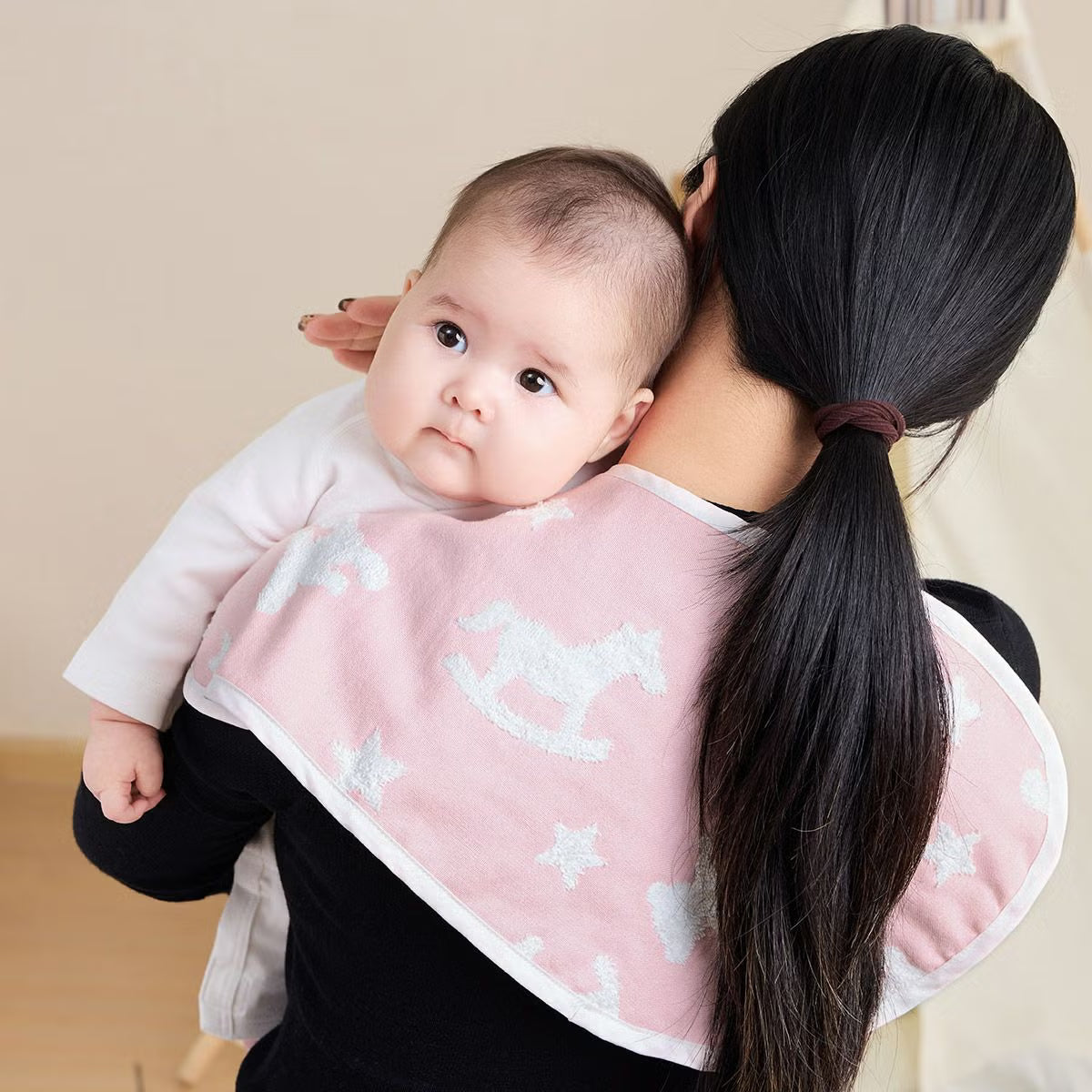 Soft Gauze Multi Bib / Burp Cloth – Teddy & Rocking Horse