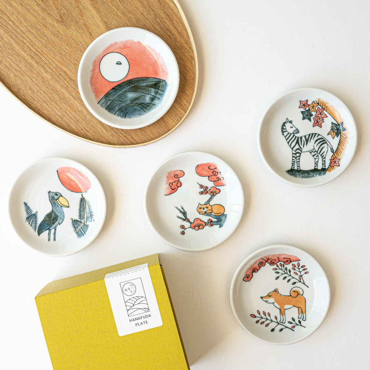 Hanafuda Animal Mini Dish Gift Set – 5 Pieces