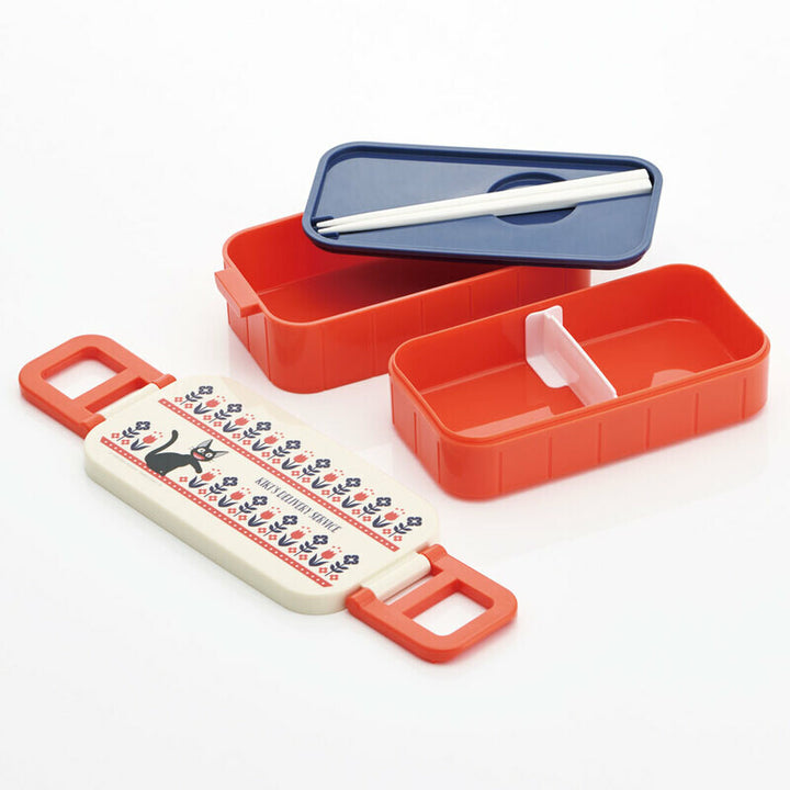 2-Tier Divided Antibacterial Lunch Box (600ml) - Kiki's Delivery Service