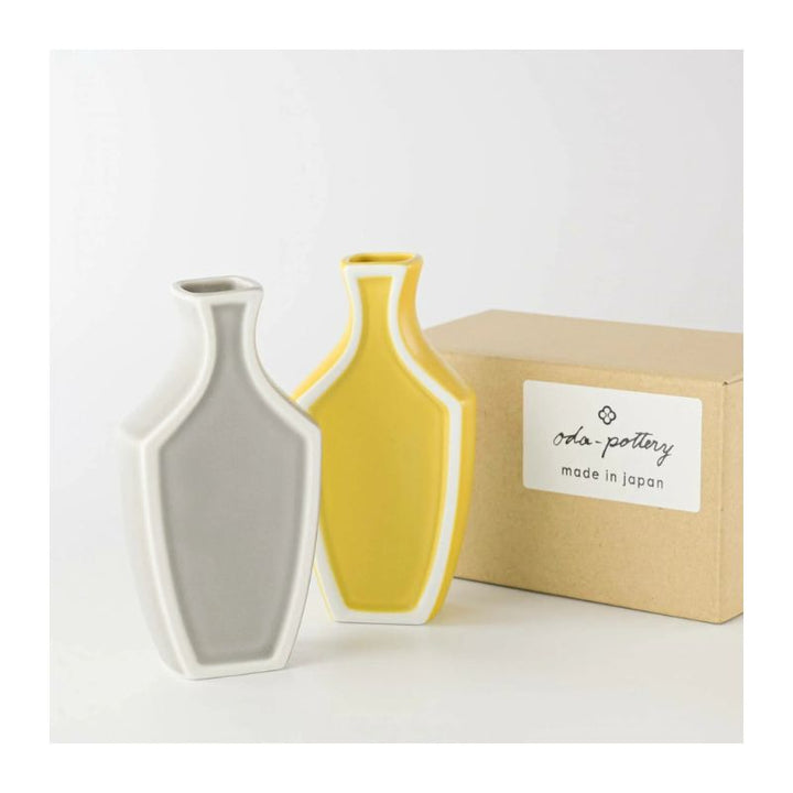 Mino Ware Framed Vase (Set of 2) - Grey & Mustard