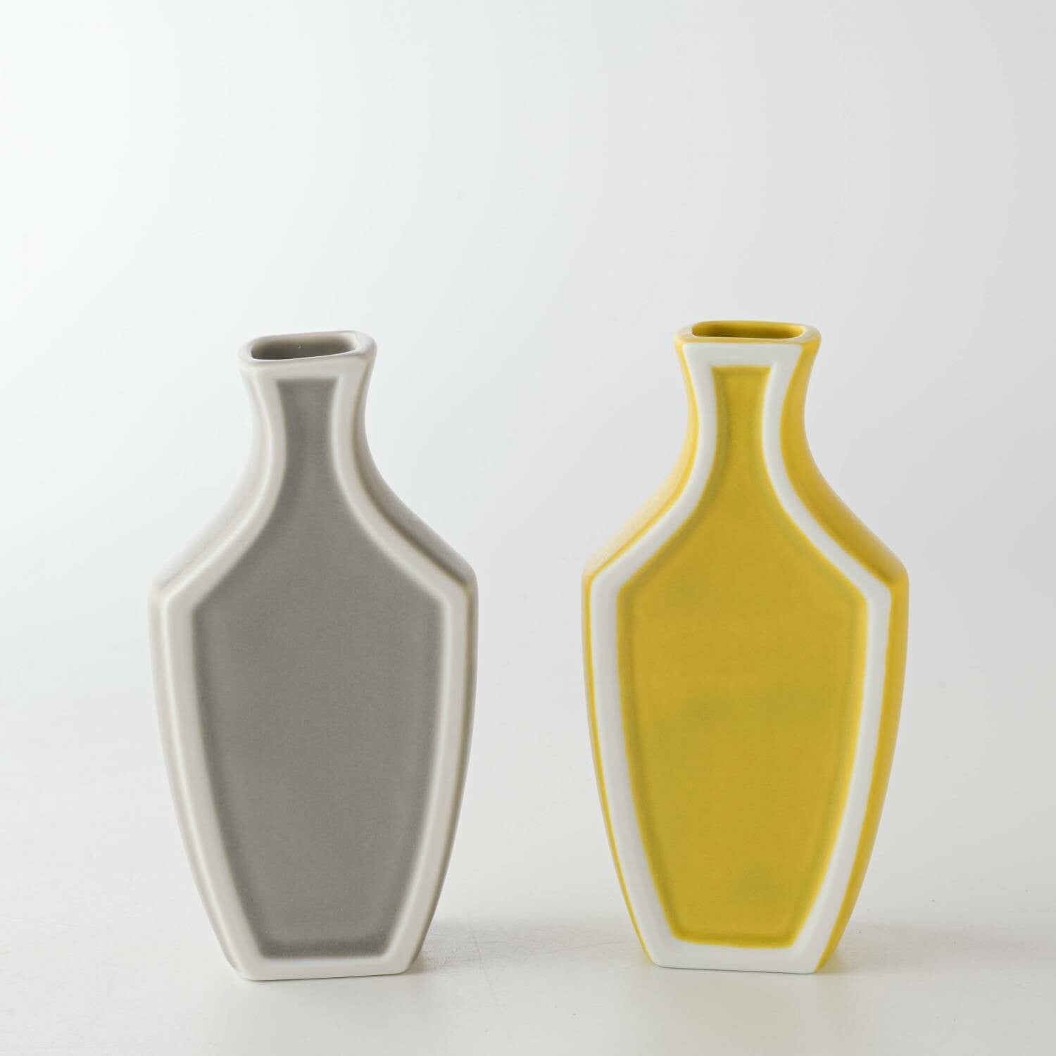 Mino Ware Framed Vase (Set of 2) - Grey & Mustard – Yo! Baby