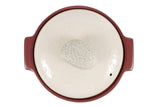 Kiesel Ceramic Casserole Clay Pot - 2.0QT, Plum