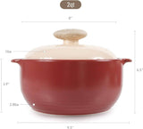 Kiesel Ceramic Casserole Clay Pot - 2.0QT, Plum