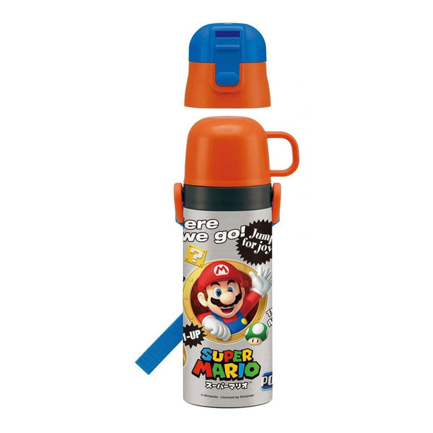 SKATER Stainless Steel 2-Way Water Bottle - Super Mario