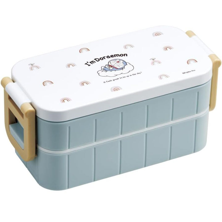 2-Tier Divided Antibacterial Lunch Box (600ml) - Doraemon Sky Walk