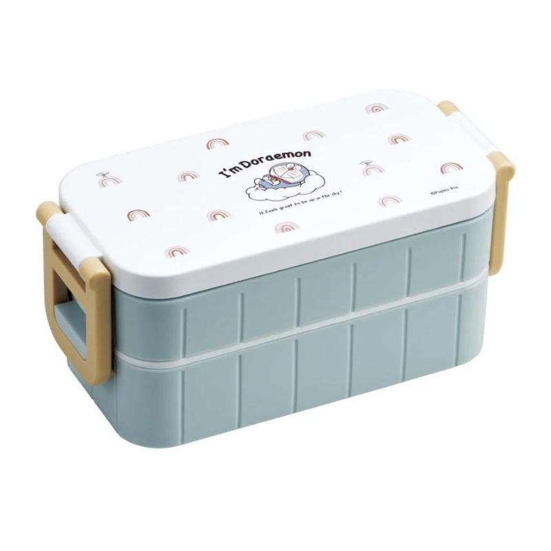 2-Tier Divided Antibacterial Lunch Box (600ml) - Doraemon Sky Walk