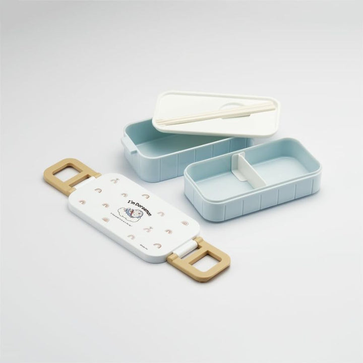 2-Tier Divided Antibacterial Lunch Box (600ml) - Doraemon Sky Walk
