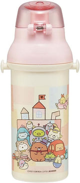 Skater Antibacterial Flask Water Bottle with Carry Strap (480ml) - Sumikko Gurashi School