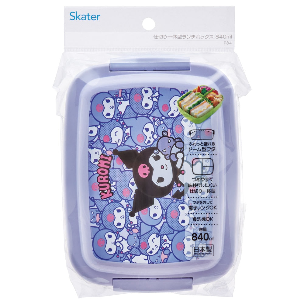 SKATER Kuromi Divided Lunch Box 840ml | Japanese Bento Box with