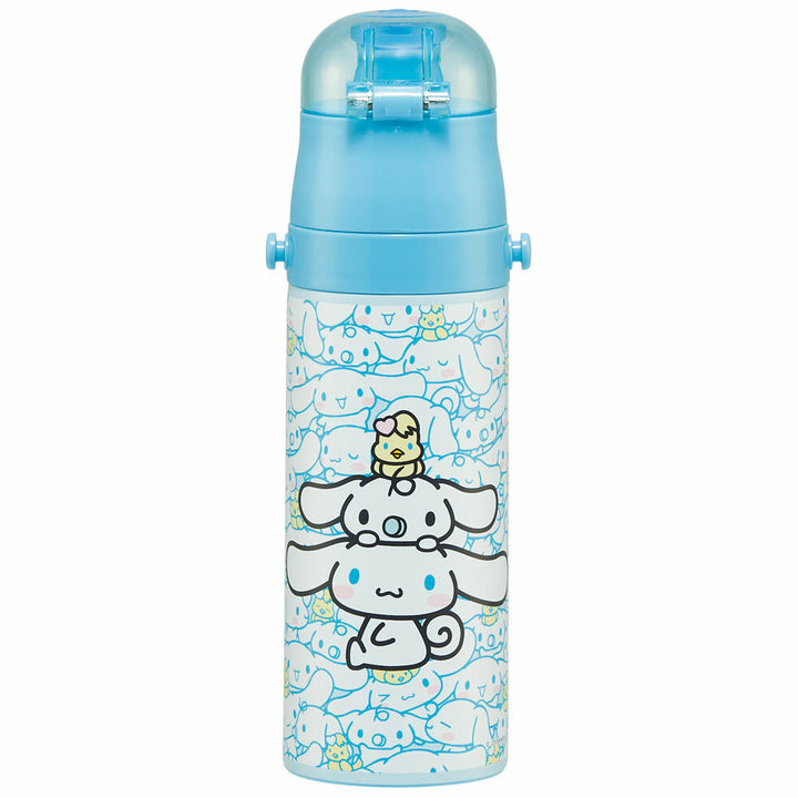 SKATER Stainless Steel Flask Water Bottle with Shoulder Strap - Cinnamoroll (470mL)