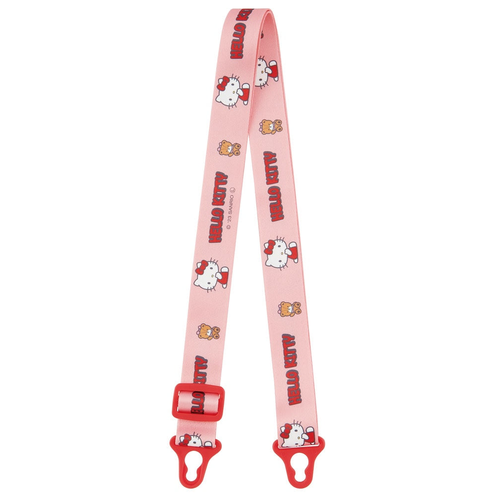 SKATER One-Push Straw Water Bottle with Carrier (530ml) - Hello Kitty (Red)