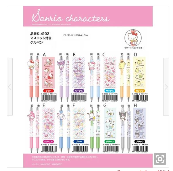 Sanrio Characters Mascot Gel Pen