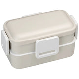 Antibacterial 2-Tier Lunch Box – Soft Gray (600ml)
