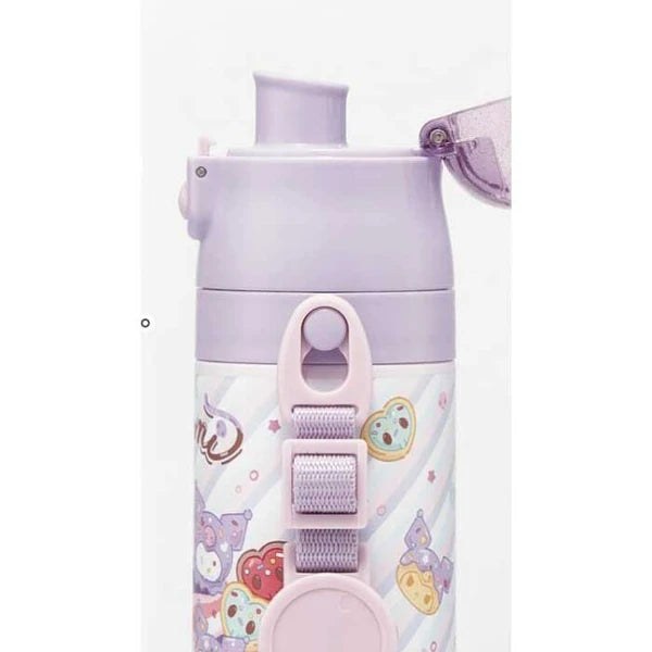 Kuromi Stainless Steel Flask Water Bottle with Shoulder Strap (470ml)