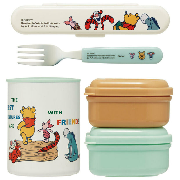 SKATER Stainless Steel Thermal Lunch Box Set - Winnie the Pooh