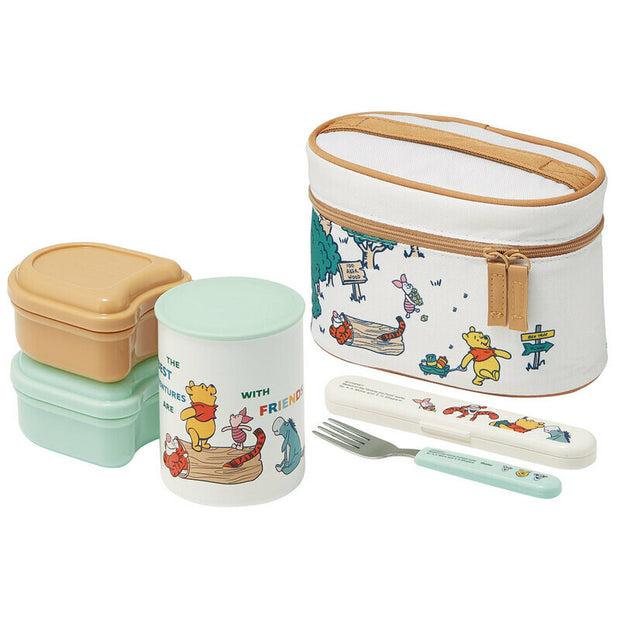 SKATER Stainless Steel Thermal Lunch Box Set - Winnie the Pooh