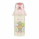 Skater Antibacterial Flask Water Bottle with Carry Strap (480ml) - Sumikko Gurashi Friends