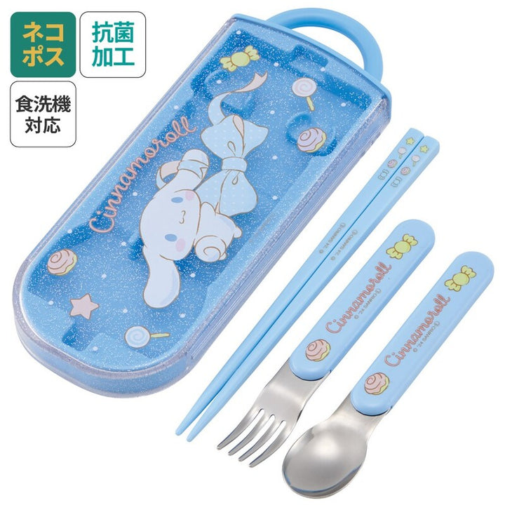 Skater Stainless Steel Portable Cutlery Trio Set - Cinnamoroll