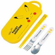 Skater Stainless Steel Portable Cutlery Trio Set - Pikachu