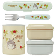 SKATER Stainless Steel Thermal Lunch Box Set - Totoro Raspberry