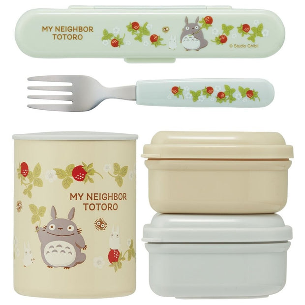 SKATER Stainless Steel Thermal Lunch Box Set - Totoro Raspberry