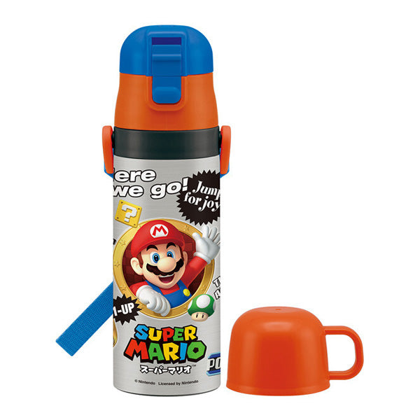 SKATER Stainless Steel 2-Way Water Bottle - Super Mario