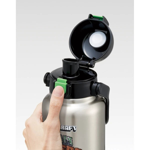 Minecraft One-Push Direct Stainless Steel Bottle with Handle (1000ml)