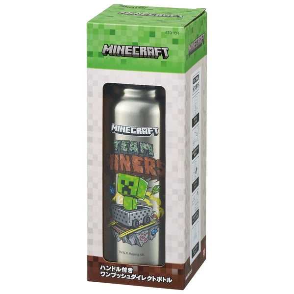 Minecraft One-Push Direct Stainless Steel Bottle with Handle (1000ml)