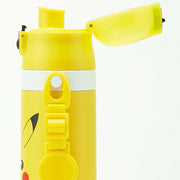 SKATER Stainless Steel Flask Water Bottle with Shoulder Strap - Pikachu (470mL)