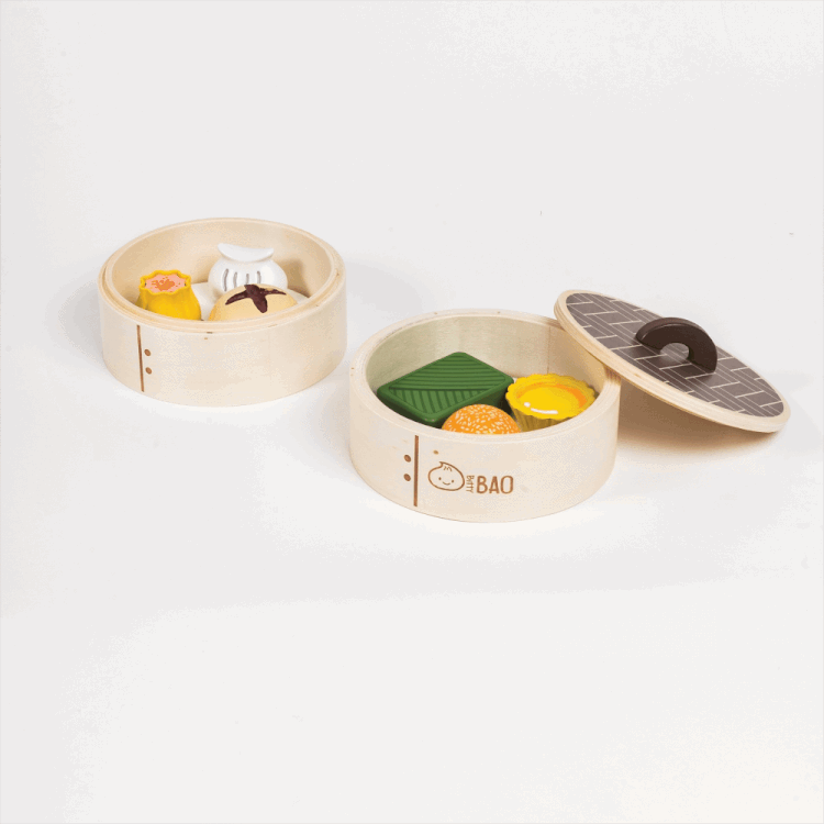 Bitty Bao 12件組木製點心玩具組（附蒸籠）