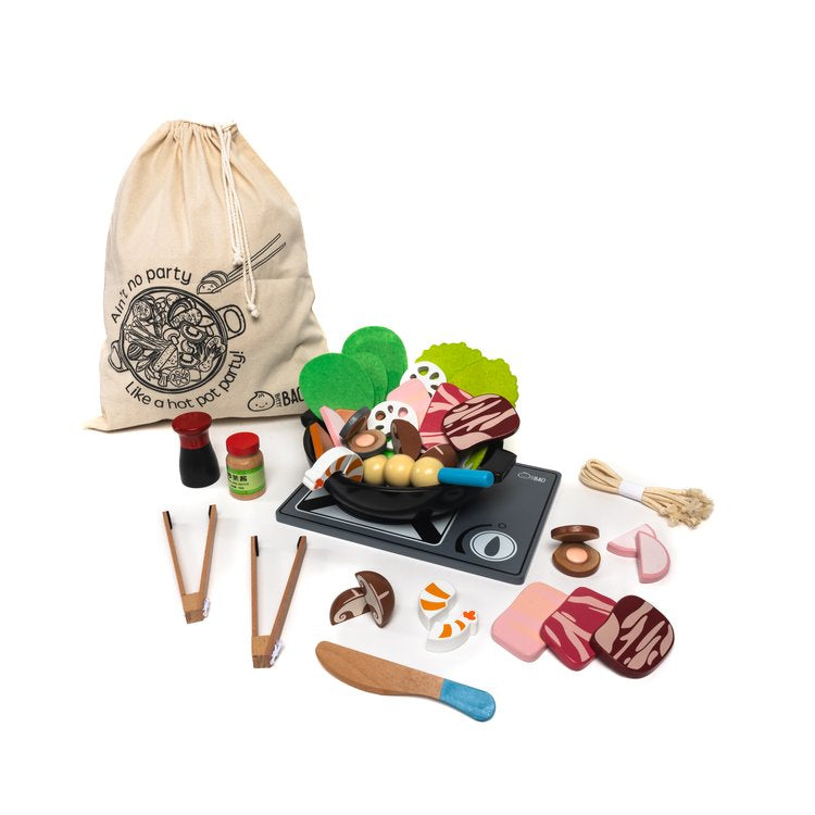 Bitty Bao 木製火鍋玩具組（共40件＋帆布提袋）