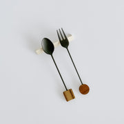 Tsubamesanjo Wood Block Spoon & Fork Set