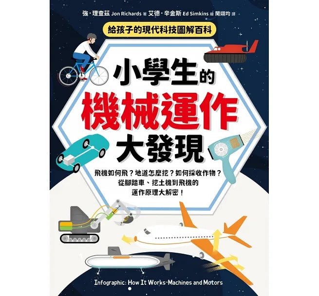 給孩子的現代科技圖解百科套書（全套2冊）：小學生的【科技奧祕大發現＋機械運作大發現】（隨書附防水書套）