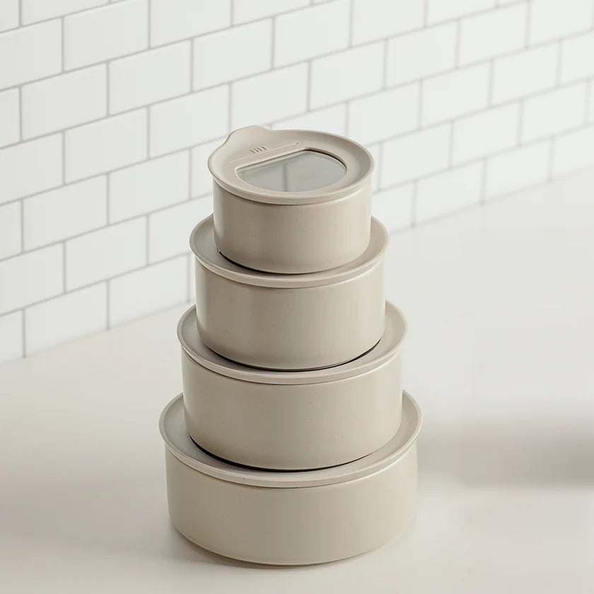 Fika One Ceramic Food Container Essential Set of 4 - Round