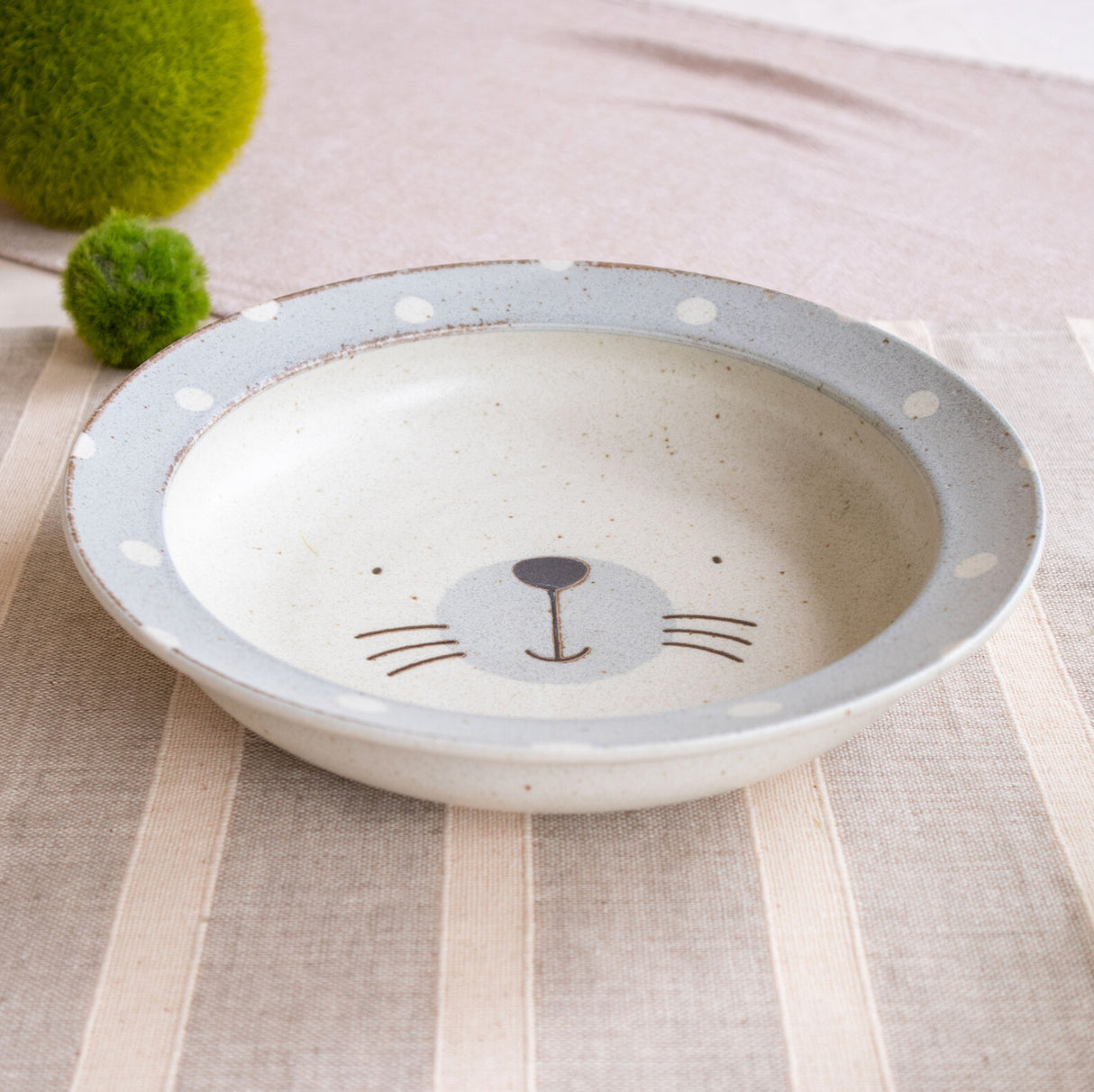 Mogu Mogu Japanese Mino Ware Kids Plate 3-Peice Set