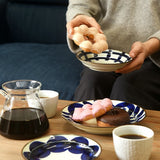 Kogashi Gosu Burnished Hasami Ware Plate – Lattice Pattern – 8"