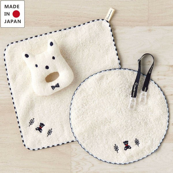 Organic Imabari Baby Towel Gift Set (Navy / Red)