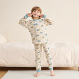 Warm Quilted Pajamas with Stretchy Belly Waistband – Train Journey