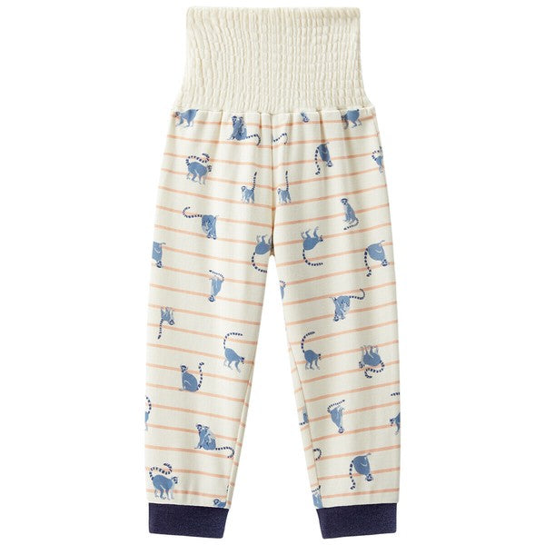 Smooth Cotton Pajamas with Stretchy Belly Waistband – Ring-Tailed Lemur