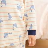 Smooth Cotton Pajamas with Stretchy Belly Waistband – Ring-Tailed Lemur