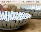 Japanese Mino Ware 8" Jyuso Flower-Rim Main Plate 3-Piece Set