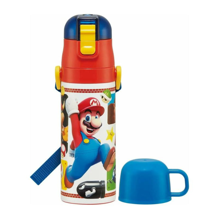 SKATER Stainless Steel 2-Way Water Bottle - Super Mario