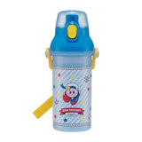 SKATER Antibacterial Flask Water Bottle with Carry Strap (480ml) - Kirby the Star
