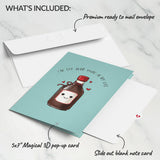 Sushi pop-up card set with slide-out note and envelope