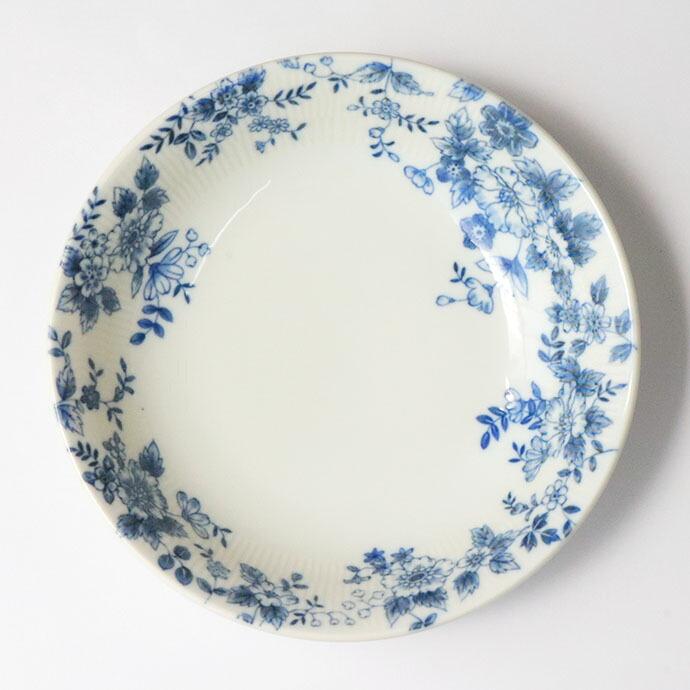 Blue Botanical Pasta & Curry Mino Ware Plate Set – 8.5" Set of 2